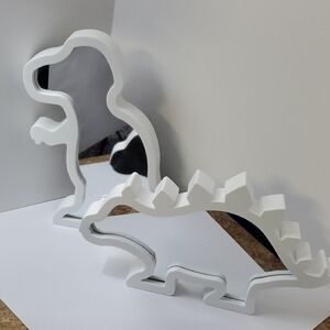 White Dinosaur Mirror Set